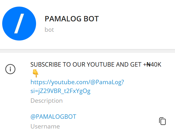 Pamalog Bot Telegram