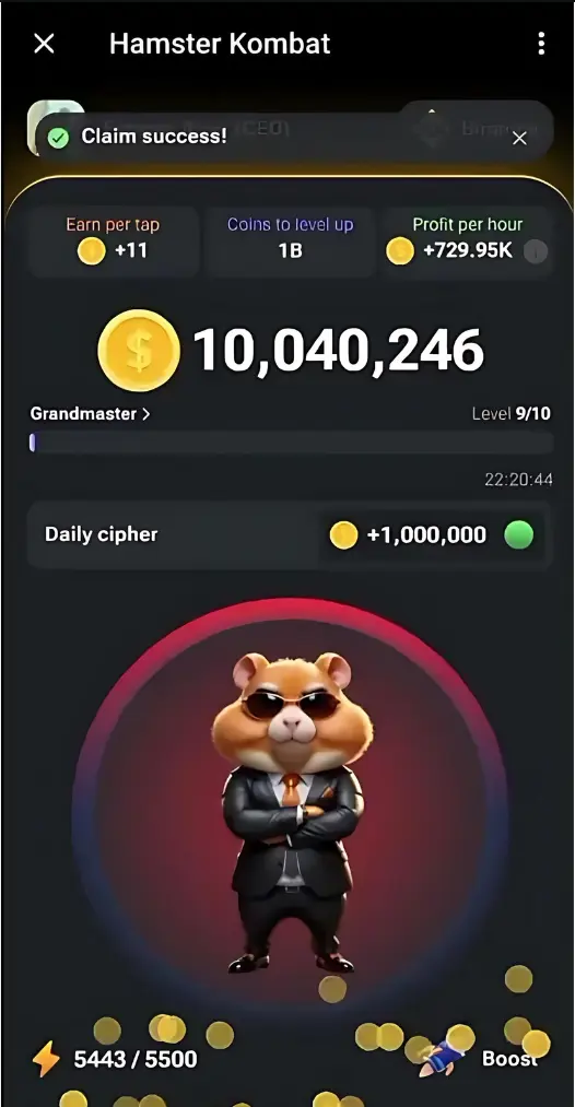 Hamster Kombat Crypto Hits 100 MUsers