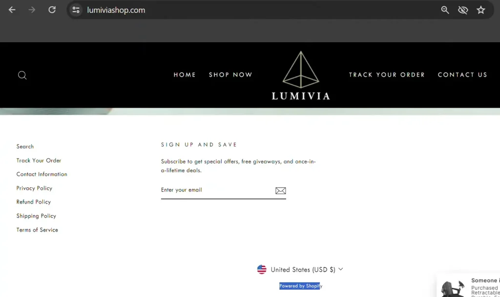 Lumivia-Shop-website