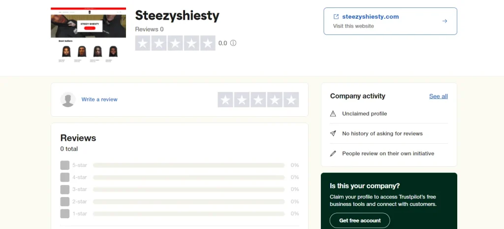 Trustpilot reviews steezyshiesty 