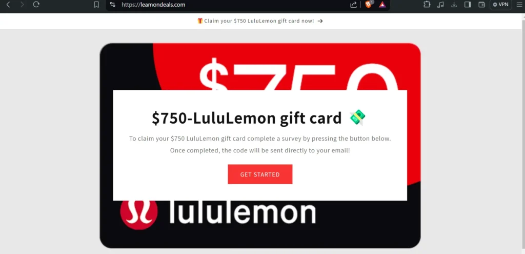 $750 Lululemon Gift Card