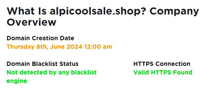 Alpicoolsale.shop Review