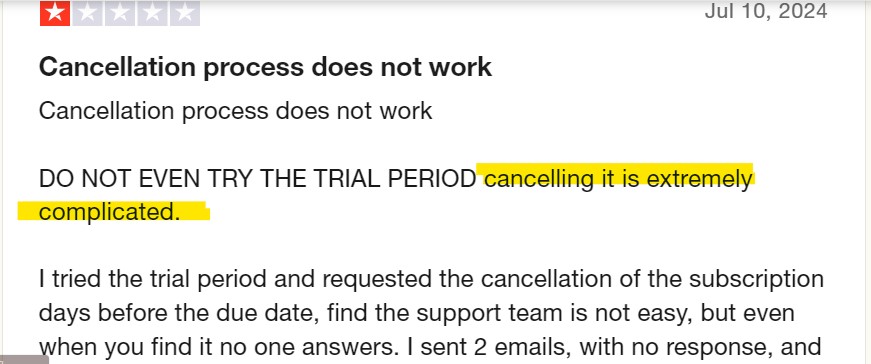 Complicated Cancellation Process