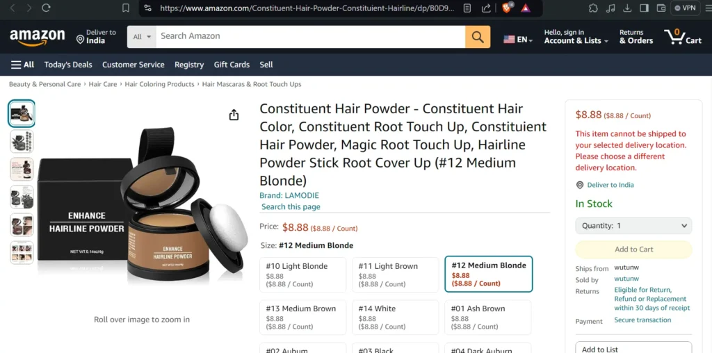 Constituent Hair Powder Amazon