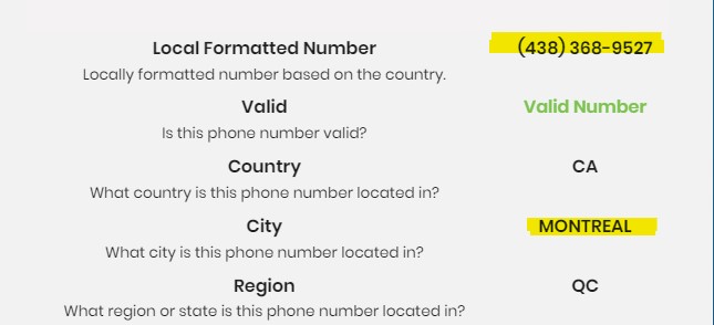 Foreign Area Codes