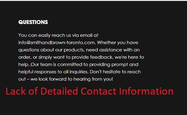 Lack of Detailed Contact Information