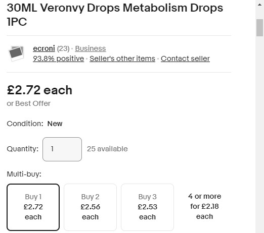 Veronvy Drops Pricing On eBay