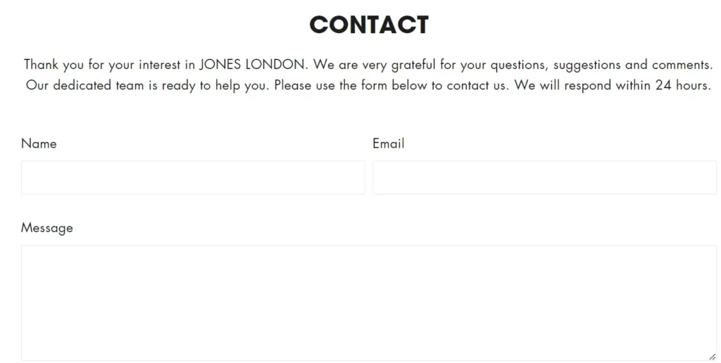 Jones London Contact us