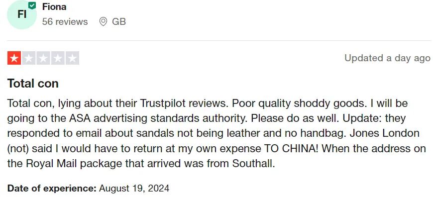 Jones London Trustpilot