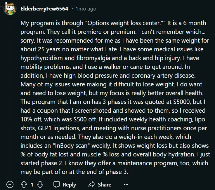 Options Medical Weight Loss Review Reddit