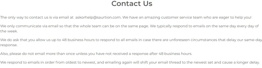 Saurtion.com Contact us