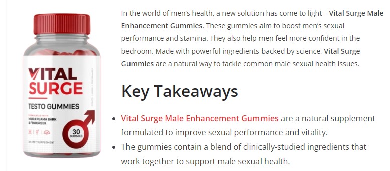 What Are Vital Surge Testo Gummies