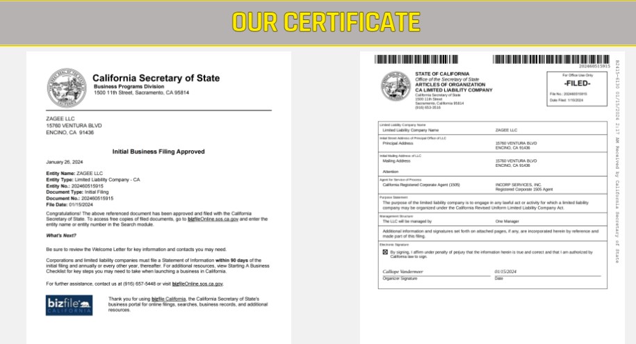 suspicious nature of its company certificate