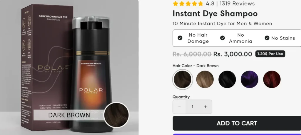 Polar Hair Dye Shampoo