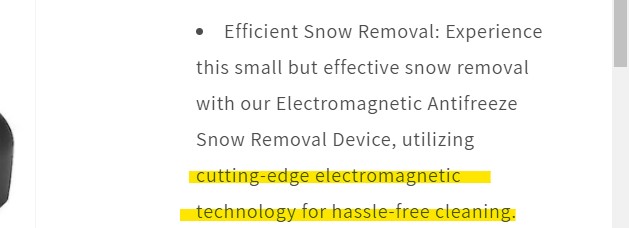 Electromagnetic Snow Removal Device