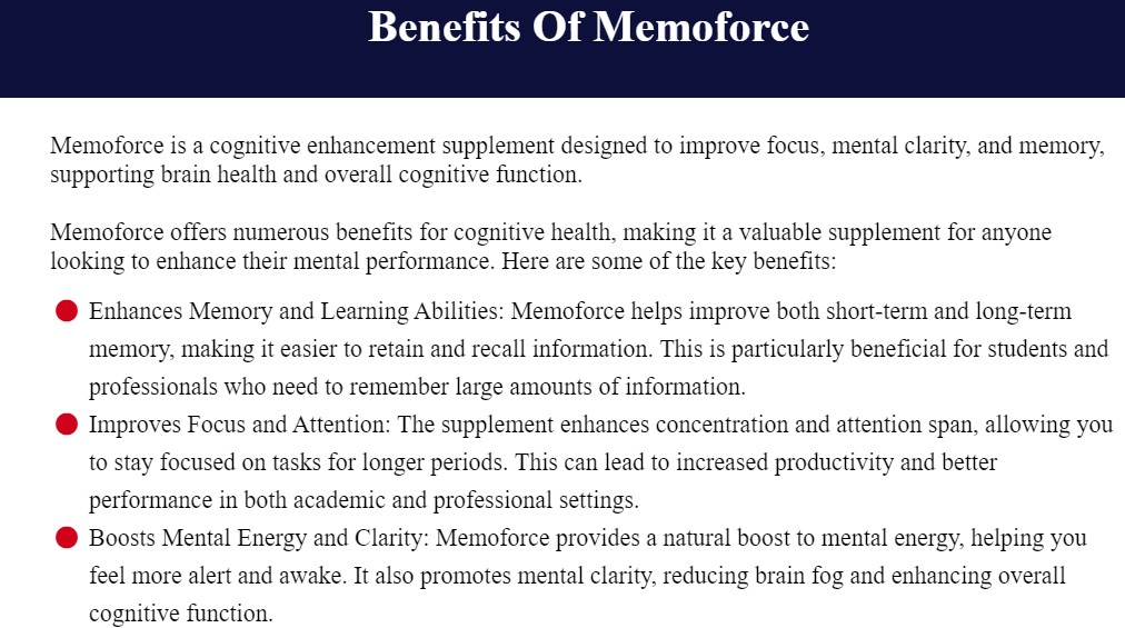 What is Memoforce Supplement?