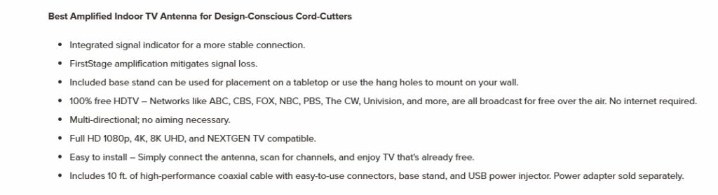 What is the Mohu Arc Pro Indoor HDTV Antenna?