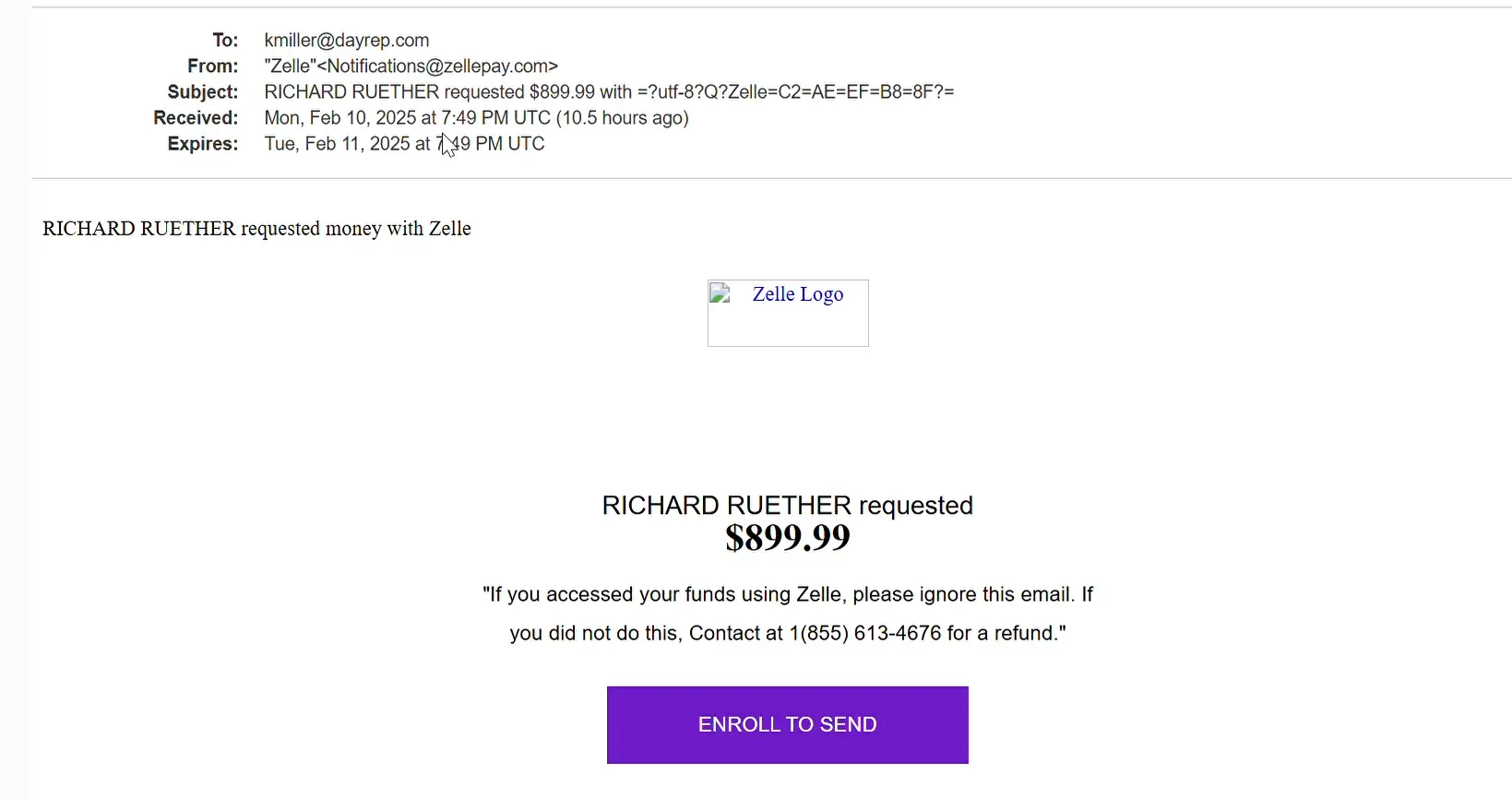 RICHARD RUETHER Zelle SCAM