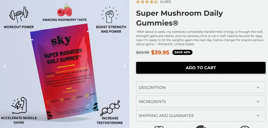 Sky Nutrition Mushroom Gummies